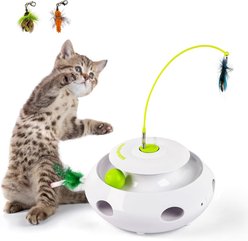 allforpaws Interactive Bug Hut 3-in-1 Cat Motion Toy, Green, 8 x 8 x 3.9-in