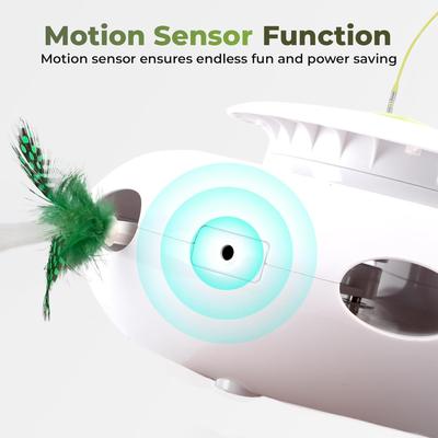 Show full view: allforpaws Interactive Bug Hut 3-in-1 Cat Motion Toy, Green, 8 x 8 x 3.9-in slide 4 of 8