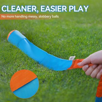 Show full view: allforpaws Wag Play Tail Fetch Squeaky Launcher Dog Toy, Multi-Color, 2.4 x 2.4 x 31.5-in slide 4 of 10