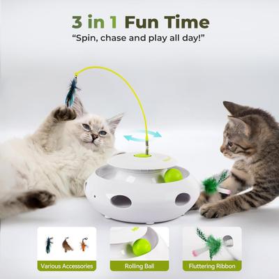 Show full view: allforpaws Interactive Bug Hut 3-in-1 Cat Motion Toy, Green, 8 x 8 x 3.9-in slide 2 of 8