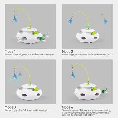 Show full view: allforpaws Interactive Bug Hut 3-in-1 Cat Motion Toy, Green, 8 x 8 x 3.9-in slide 8 of 8