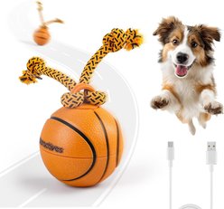 allforpaws Interactive Dog Spinning Basket Ball Toy, Brown, 3.5 x 3.5 x 9.8-in