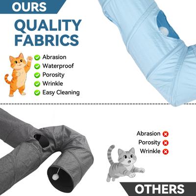 Show full view: Kylinsure 4 Ways Shuttled Peekaboo Cave Donut Cat Tunnel Bed with Cool Mat, X-Large, Blue slide 2 of 10