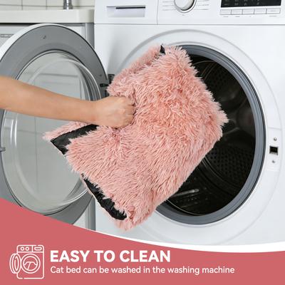 Show full view: Kylinsure 2-in-1 Peekaboo Cave Donut Cat Tunnel Bed with Center Mat, X-Large, Pinkish White slide 6 of 11