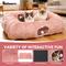 Show in main carousel: Kylinsure 2-in-1 Peekaboo Cave Donut Cat Tunnel Bed with Center Mat, X-Large, Pinkish White slide 3 of 11