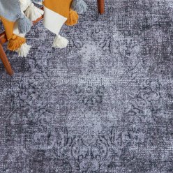 SAFAVIEH Tucson Traditional Machine Washable Area Rug, Black/Gray, 4 x 6-ft slide 2 of 8