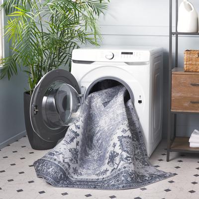 Show full view: SAFAVIEH Tucson Bohemian Machine Washable Area Rug, Gray, 4 x 6-ft slide 3 of 9