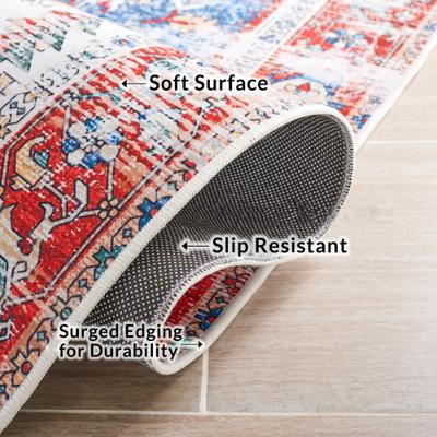 Show full view: SAFAVIEH Tucson Bohemian Machine Washable Runner Rug, Blue/Red, 2.5 x 12-ft slide 6 of 9