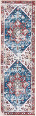 Show full view: SAFAVIEH Tucson Bohemian Machine Washable Runner Rug, Blue/Red, 2.5 x 12-ft slide 2 of 9