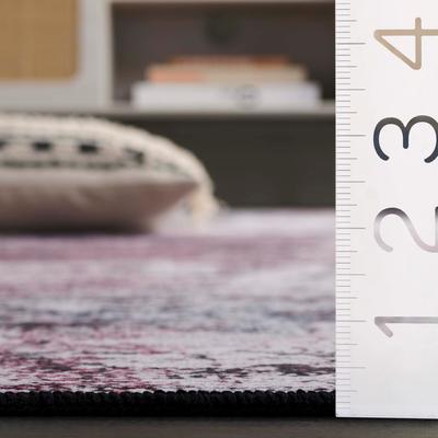 Show full view: SAFAVIEH Tacoma Transitional Abstract Machine Washable Area Rug, Plum/Black, 6 x 6-ft slide 6 of 9