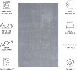 SAFAVIEH Loft Transitional Solid Machine Washable Area Rug, Gray, 6 x 6-ft slide 2 of 8