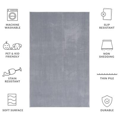 Show full view: SAFAVIEH Loft Transitional Solid Machine Washable Area Rug, Gray, 4 x 6-ft slide 8 of 8