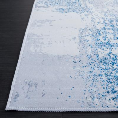 Show full view: SAFAVIEH Tacoma Transitional Abstract Machine Washable Runner Rug, Gray/Blue, 2.5 x 6-ft slide 5 of 10