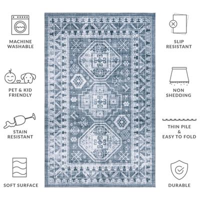 Show full view: SAFAVIEH Arizona Traditional Machine Washable Area Rug, Gray Green/Ivory, 6 x 6-ft slide 8 of 8