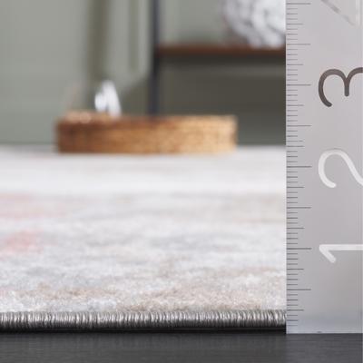 Show full view: SAFAVIEH Bayside Contemporary Abstract Machine Washable Area Rug, Ivory/Gray Pink, 4 x 6-ft slide 6 of 9