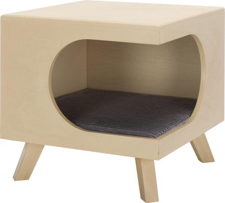Show full view: SAFAVIEH Bean Square Wood Cat Bed House, Natural slide 3 of 9