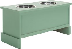 SAFAVIEH Boomer Elevated Dog Bowl Feeder with Drawer, Sage Green slide 2 of 9