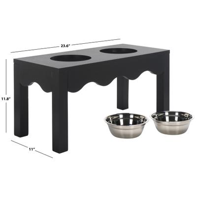 Show full view: SAFAVIEH Lilith Elevated Dog Bowl Feeder, Matte Black slide 6 of 9