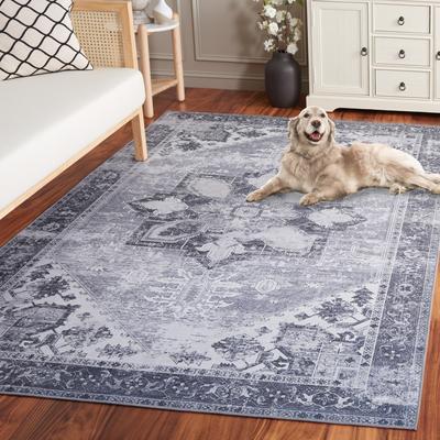 Show full view: SAFAVIEH Tucson Bohemian Machine Washable Area Rug, Gray, 4 x 6-ft slide 4 of 9