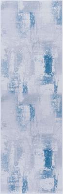 Show full view: SAFAVIEH Tacoma Transitional Abstract Machine Washable Runner Rug, Gray/Blue, 2.5 x 6-ft slide 3 of 10