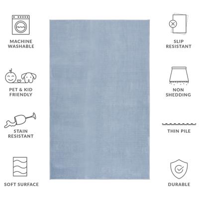 Show full view: SAFAVIEH Loft Transitional Solid Machine Washable Area Rug, Light Blue, 6 x 6-ft slide 8 of 8