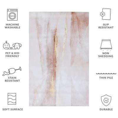 Show full view: SAFAVIEH Tacoma Transitional Abstract Machine Washable Area Rug, Beige/Gold, 4 x 6-ft slide 10 of 10