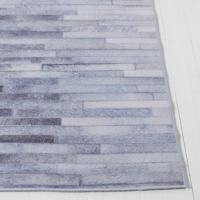 Show full view: SAFAVIEH Faux Hide Modern Machine Washable Area Rug, Light Gray/Gray, 6 x 6-ft slide 3 of 8