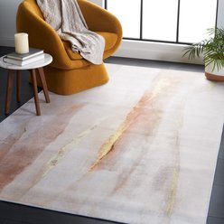 SAFAVIEH Tacoma Transitional Abstract Machine Washable Area Rug, Beige/Gold, 4 x 6-ft