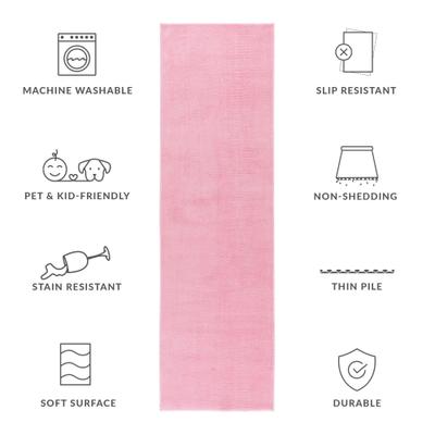 Show full view: SAFAVIEH Loft Transitional Solid Machine Washable Runner Rug, 2.3 x 6-ft, Pink slide 8 of 8