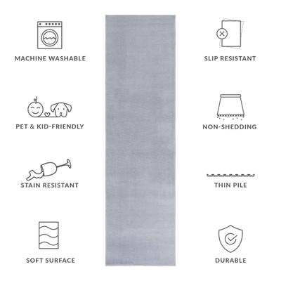 Show full view: SAFAVIEH Loft Transitional Solid Machine Washable Runner Rug, 2.3 x 6-ft, Gray slide 8 of 8