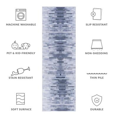 Show full view: SAFAVIEH Faux Hide Modern Machine Washable Runner Rug, Light Gray/Gray, 2.5 x 12-ft slide 8 of 8