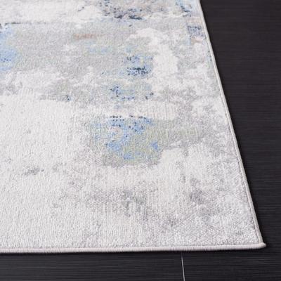 Show full view: SAFAVIEH Bayside Modern Abstract Machine Washable Area Rug, Blue/Gray, 4 x 6-ft slide 5 of 9