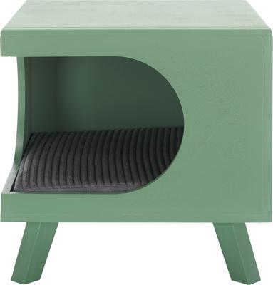 Show full view: SAFAVIEH Bean Square Wood Cat Bed House, Sage Green slide 4 of 9