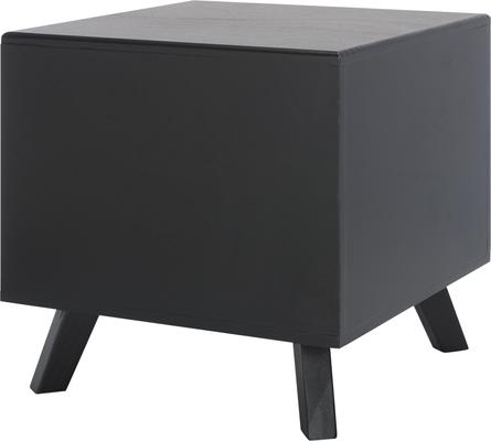 Show full view: SAFAVIEH Bean Square Wood Cat Bed House, Matte Black slide 7 of 9