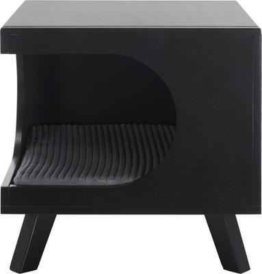 Show full view: SAFAVIEH Bean Square Wood Cat Bed House, Matte Black slide 4 of 9