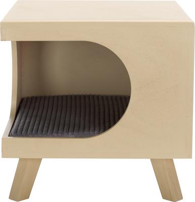 Show full view: SAFAVIEH Bean Square Wood Cat Bed House, Natural slide 4 of 9