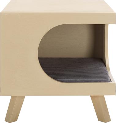 Show full view: SAFAVIEH Bean Square Wood Cat Bed House, Natural slide 2 of 9