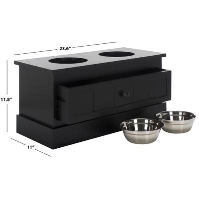 Show full view: SAFAVIEH Boomer Elevated Dog Bowl Feeder with Drawer, Matte Black slide 9 of 9