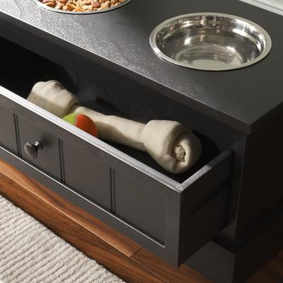 Show full view: SAFAVIEH Boomer Elevated Dog Bowl Feeder with Drawer, Matte Black slide 3 of 9