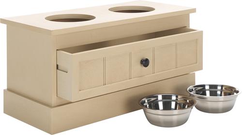 Show full view: SAFAVIEH Boomer Elevated Dog Bowl Feeder with Drawer, Natural slide 4 of 9