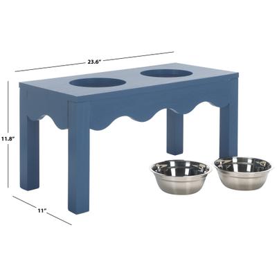 Show full view: SAFAVIEH Lilith Elevated Dog Bowl Feeder, Blue slide 7 of 10