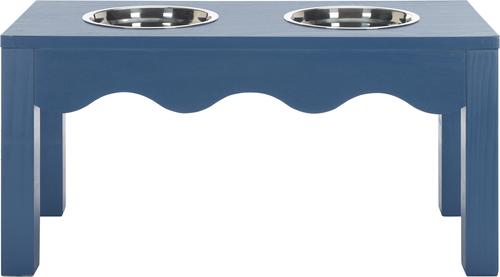 Show full view: SAFAVIEH Lilith Elevated Dog Bowl Feeder, Blue slide 3 of 10