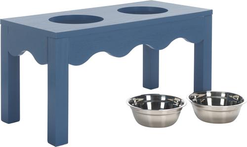 Show full view: SAFAVIEH Lilith Elevated Dog Bowl Feeder, Blue slide 4 of 10