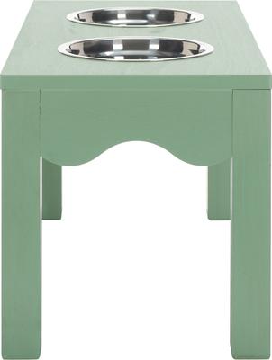 Show full view: SAFAVIEH Lilith Elevated Dog Bowl Feeder, Sage Green slide 5 of 10