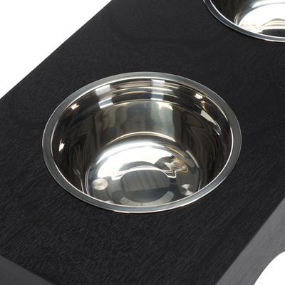 Show full view: SAFAVIEH Lilith Elevated Dog Bowl Feeder, Matte Black slide 8 of 9