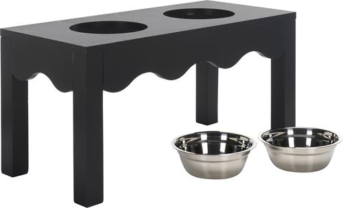 Show full view: SAFAVIEH Lilith Elevated Dog Bowl Feeder, Matte Black slide 3 of 9