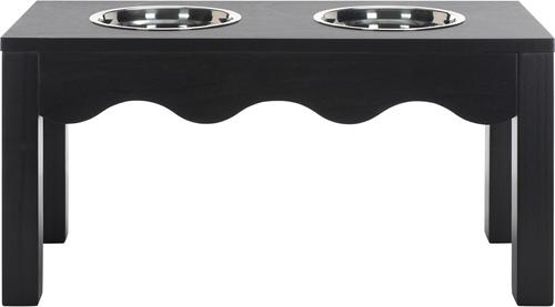 Show full view: SAFAVIEH Lilith Elevated Dog Bowl Feeder, Matte Black slide 2 of 9