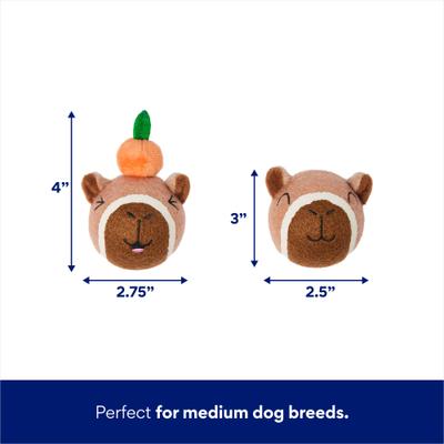 Show full view: Frisco Capybara & Hot Tub Interactive Plush with Fetch Squeaky Tennis Ball Dog Toy, Medium slide 3 of 7
