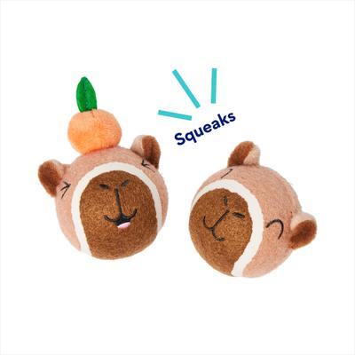Show full view: Frisco Capybara & Hot Tub Interactive Plush with Fetch Squeaky Tennis Ball Dog Toy, Medium slide 4 of 7