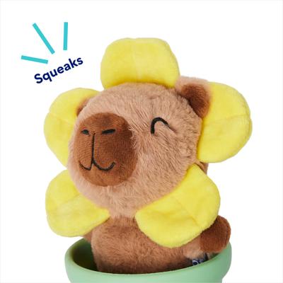 Show full view: Frisco Capybara Flower 3-in-1 Rubber, Rope & Plush Squeaky Dog Toy, Medium slide 3 of 5
